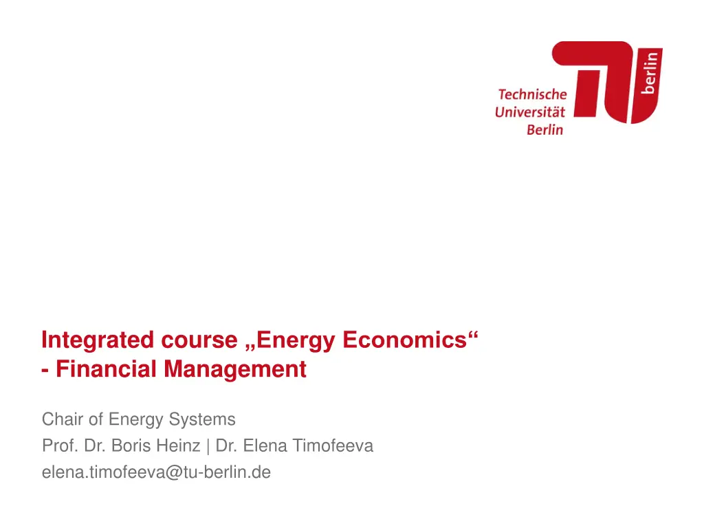 integrated course energy economics financial