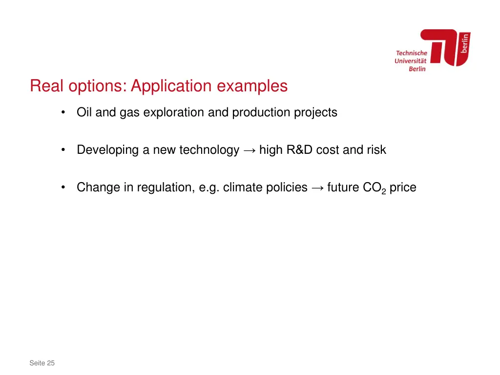 real options application examples