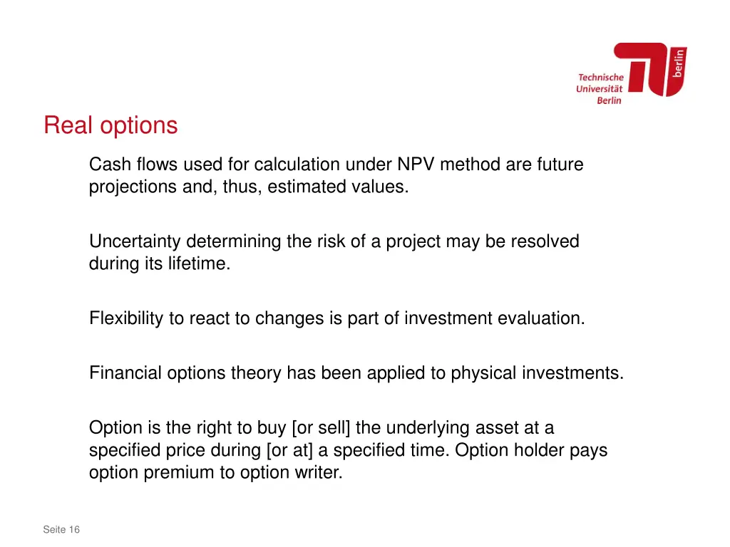 real options