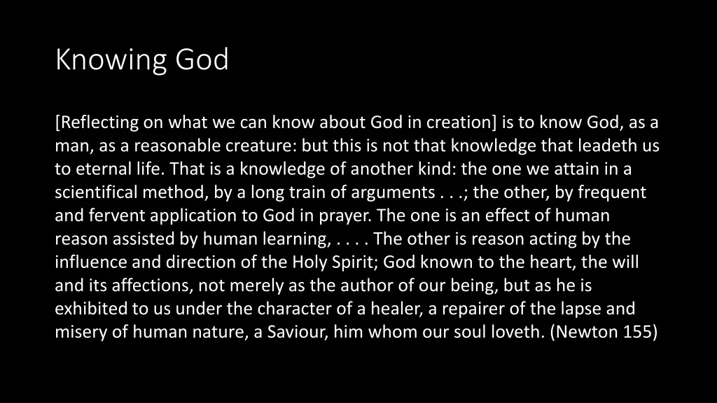 knowing god