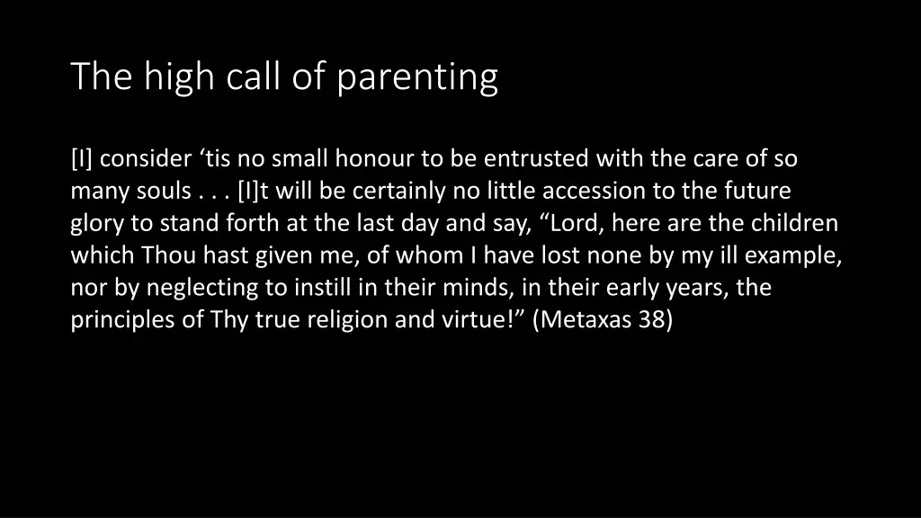 the high call of parenting