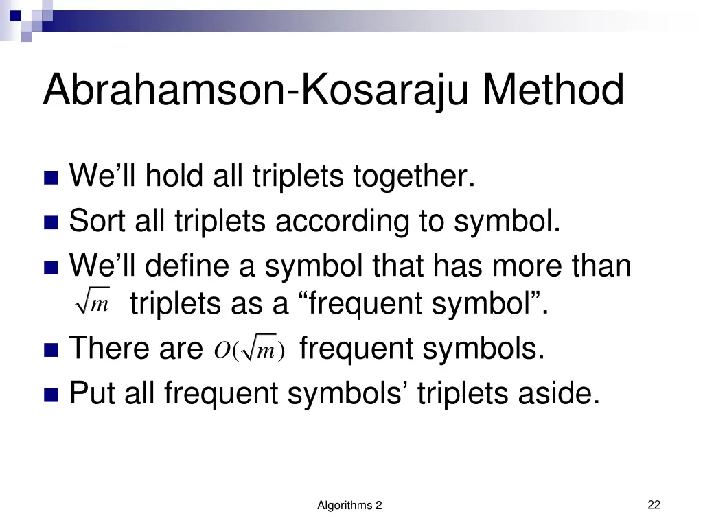 abrahamson kosaraju method 1