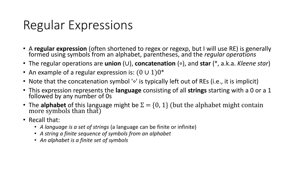 regular expressions