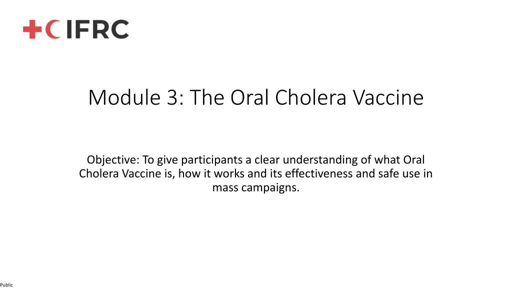 module 3 the oral cholera vaccine