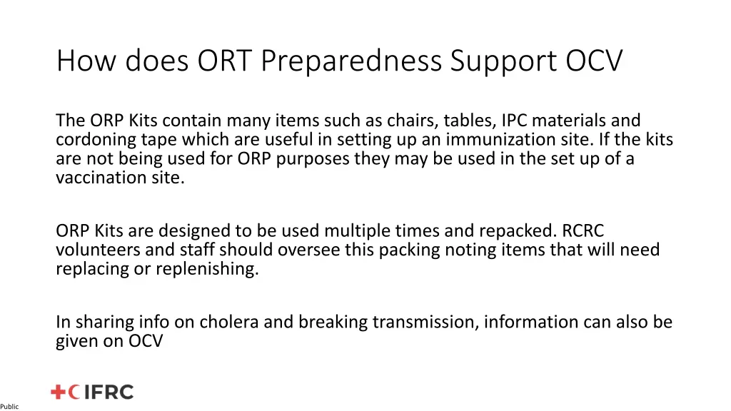 how does ort preparedness support ocv