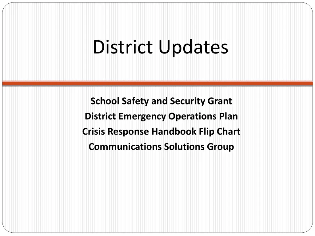 district updates