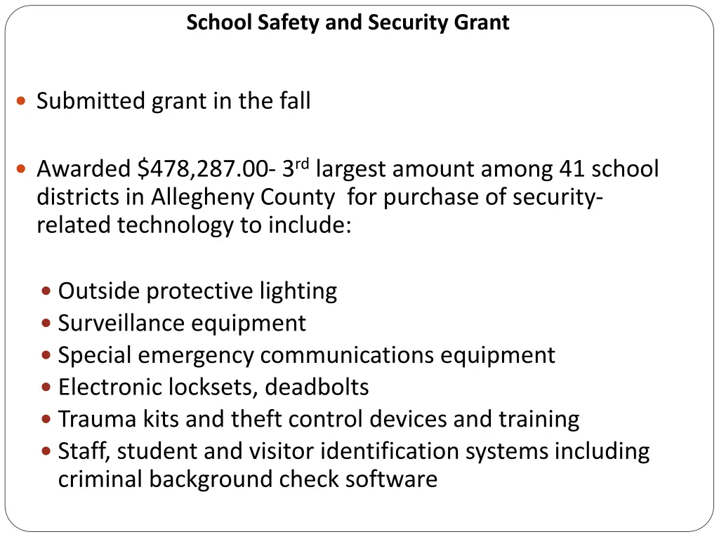 school safety and security grant