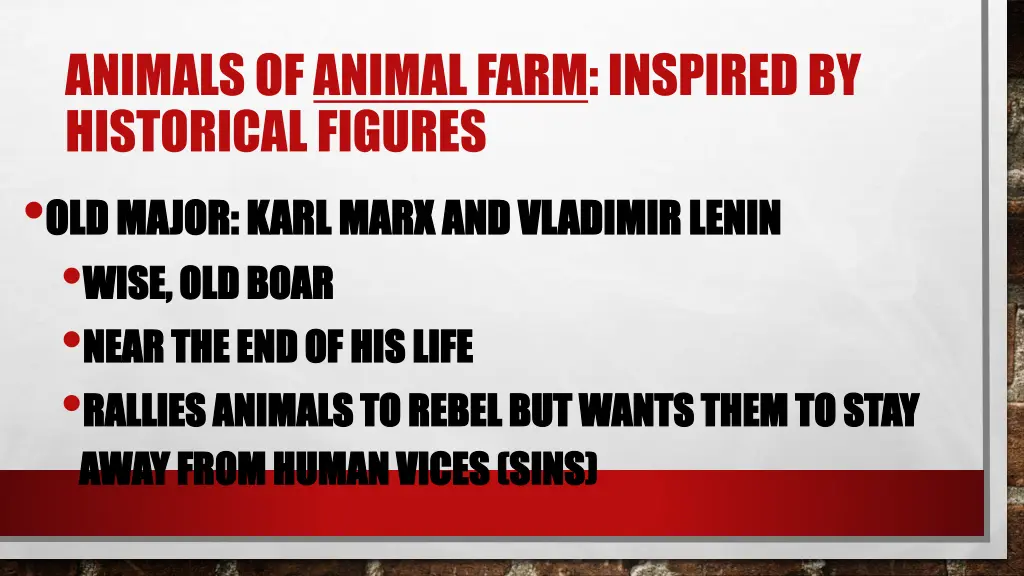 animals of animal farm inspired by historical