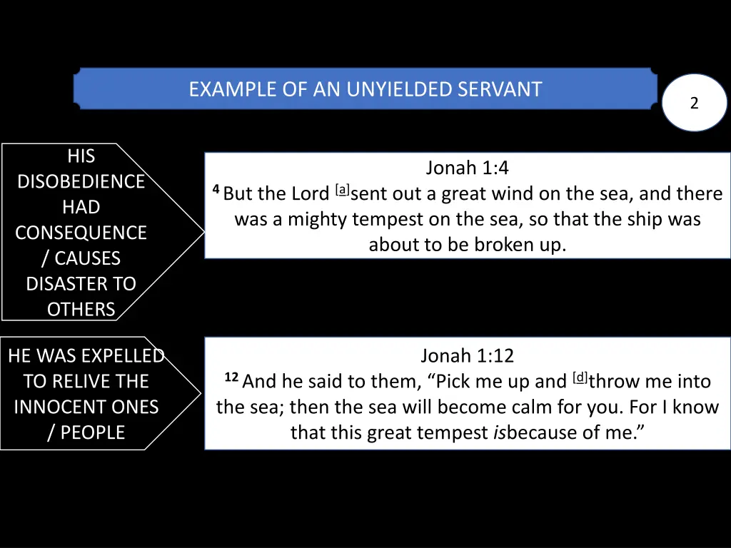 example of an unyielded servant 1