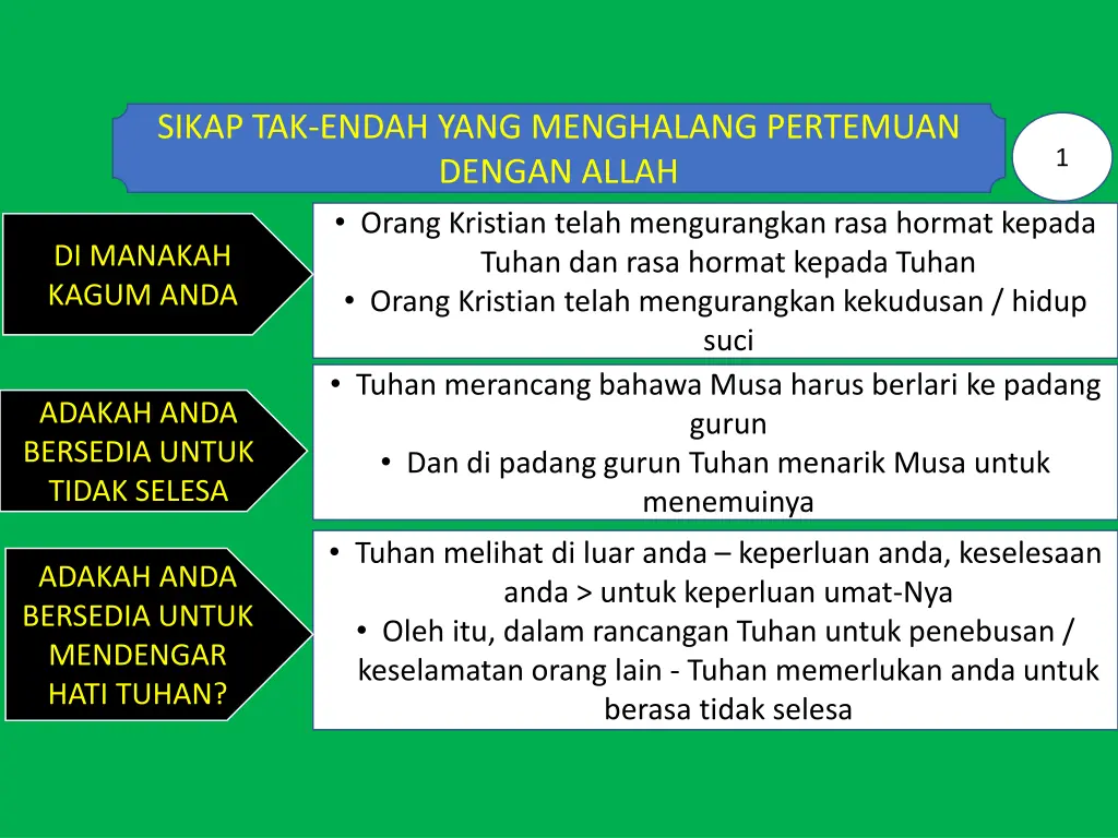 sikap tak endah yang menghalang pertemuan dengan