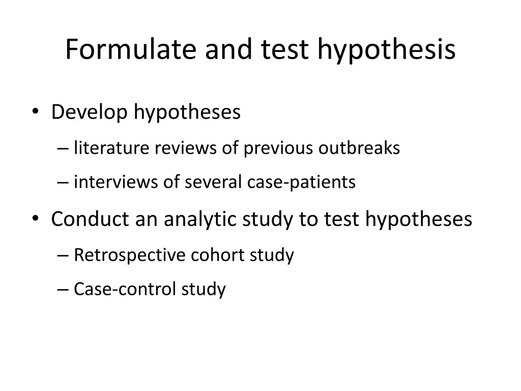 formulate and test hypothesis