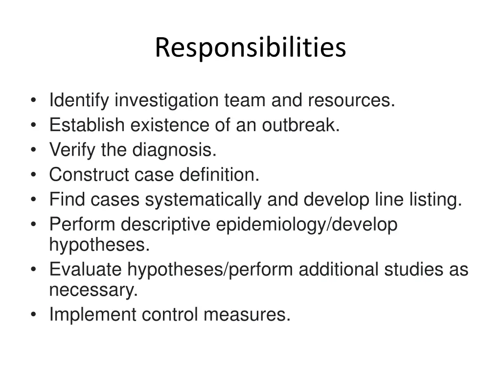 responsibilities