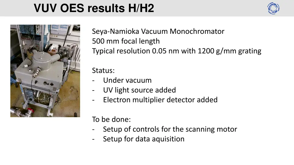 vuv oes results h h2