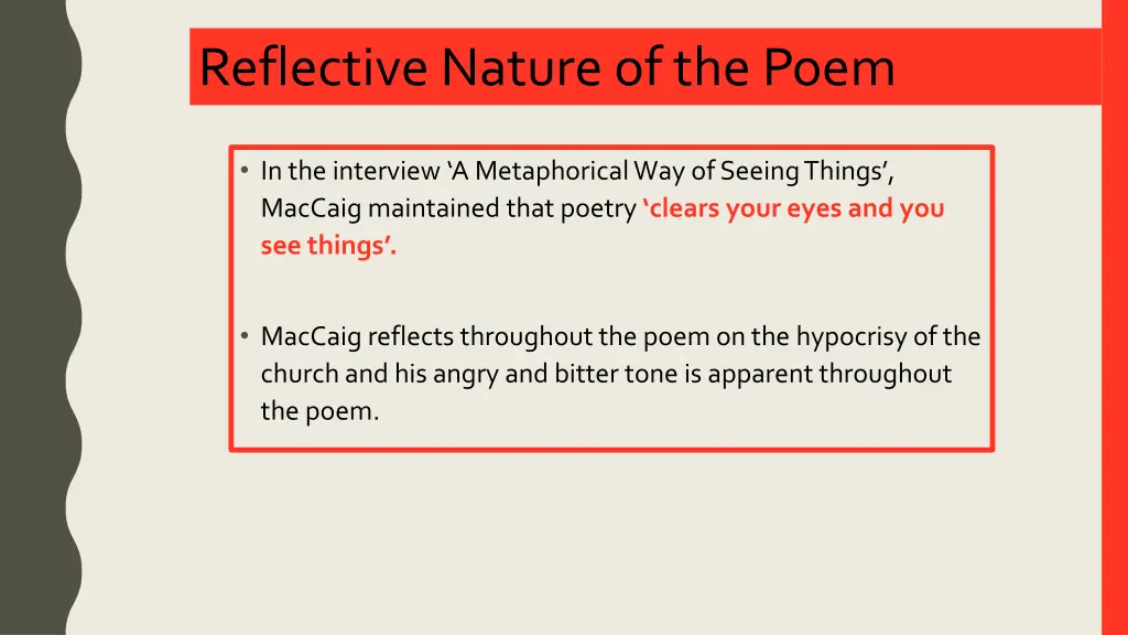 reflective nature of the poem
