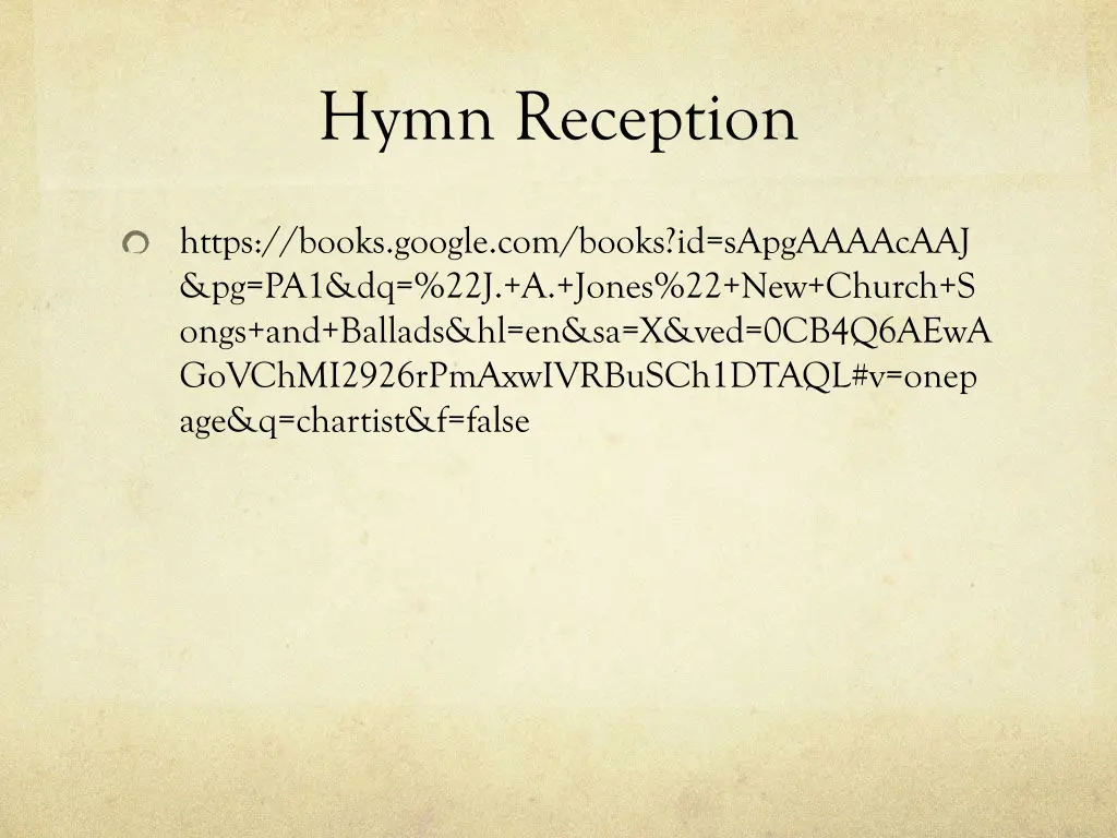 hymn reception