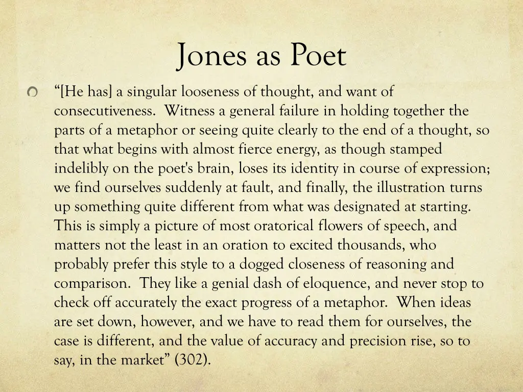jones as poet