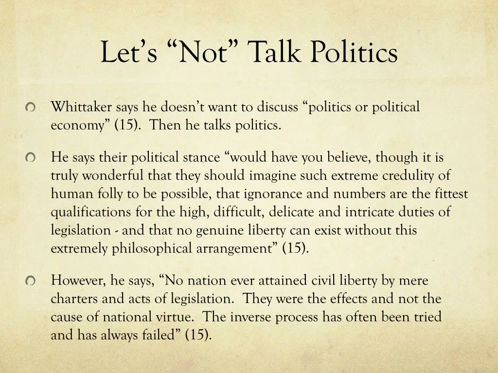 let s not talk politics