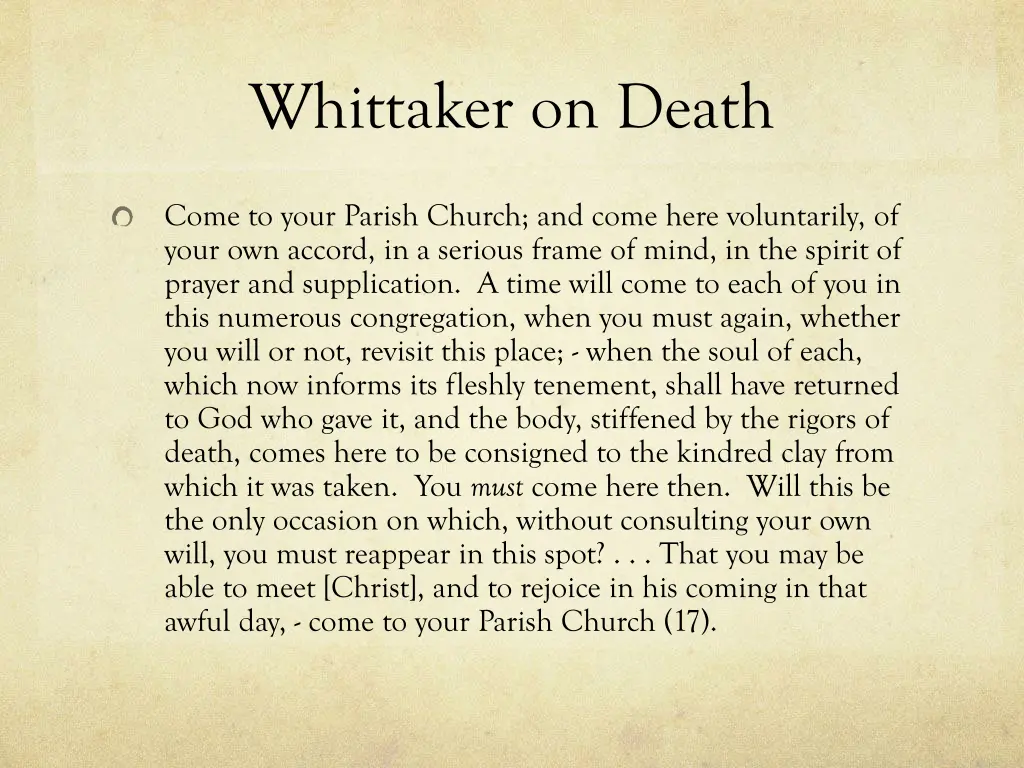 whittaker on death
