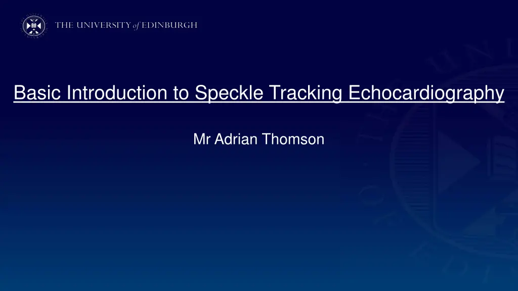 basic introduction to speckle tracking