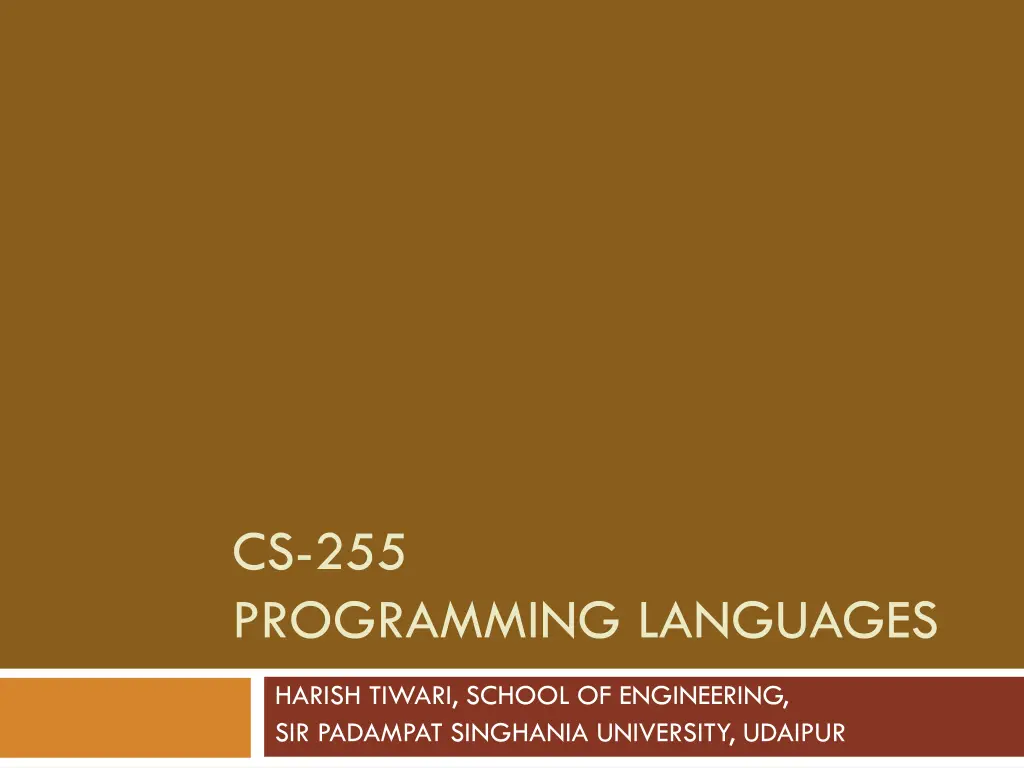 cs 255 programming languages