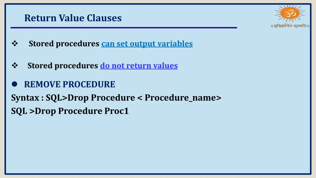 return value clauses