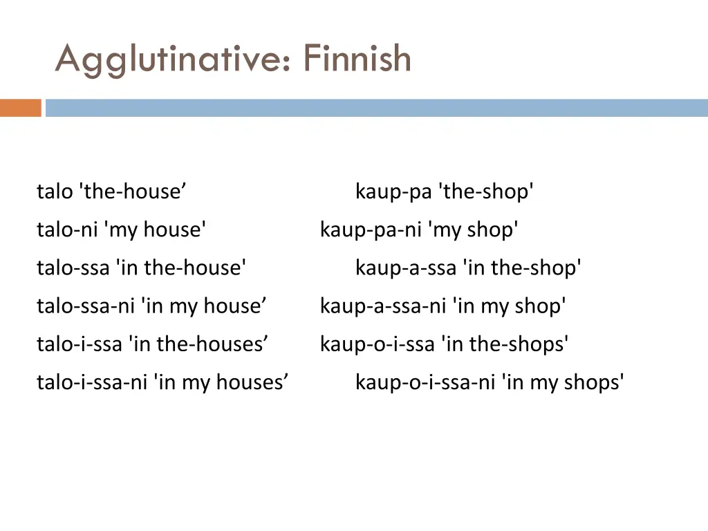 agglutinative finnish