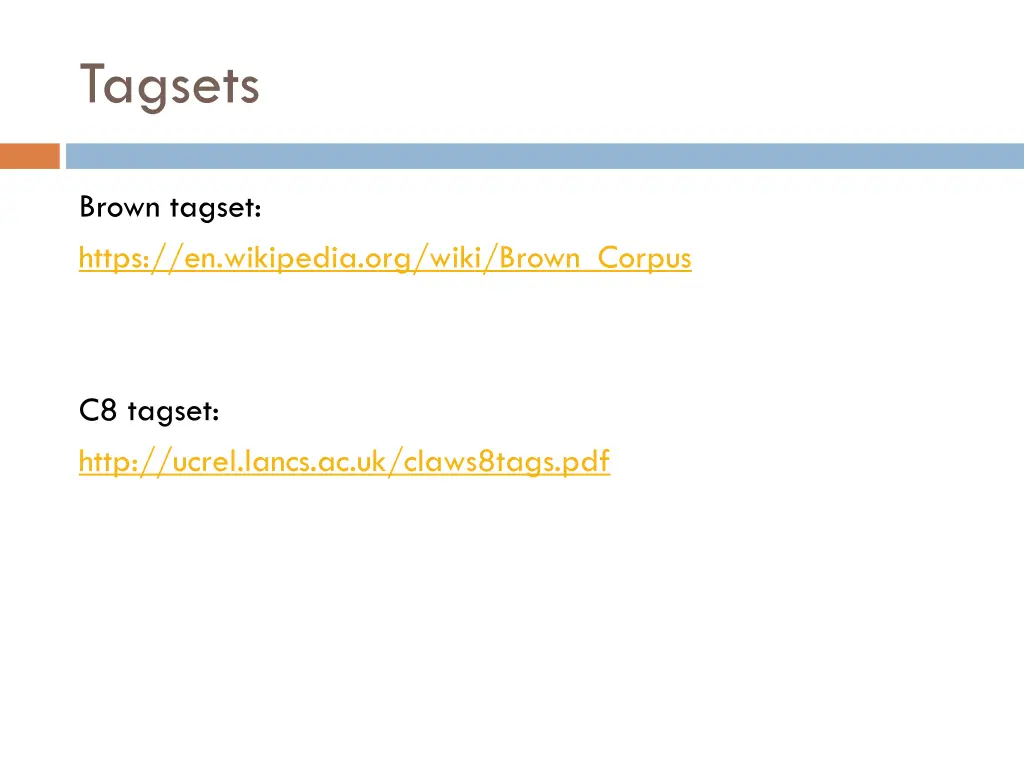 tagsets
