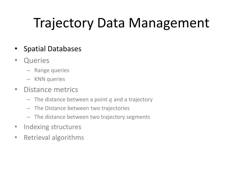 trajectory data management 1