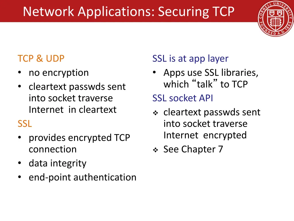 network applications securing tcp