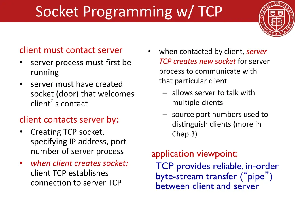 socket programming w tcp