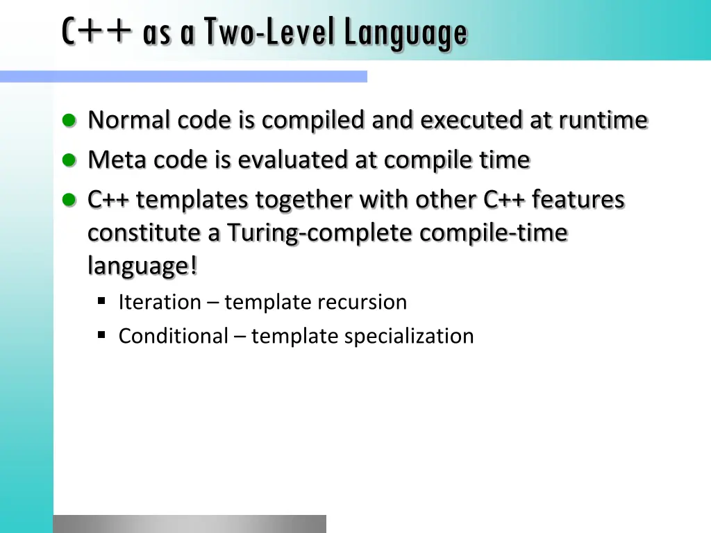 c as a two level language
