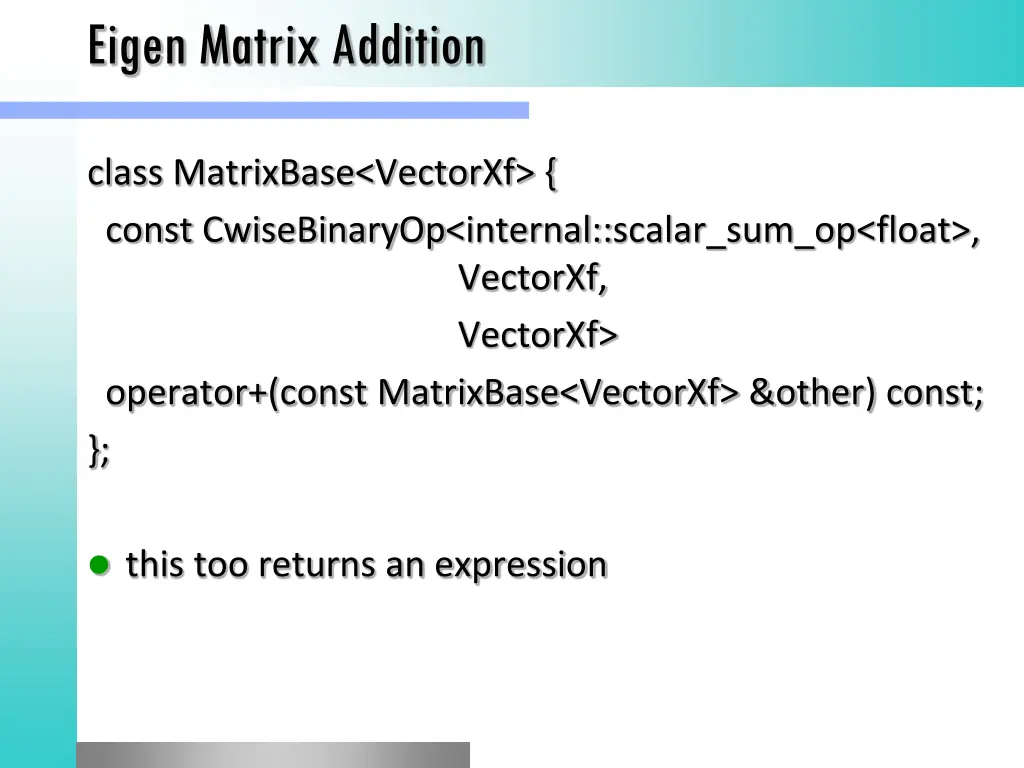 eigen matrix addition