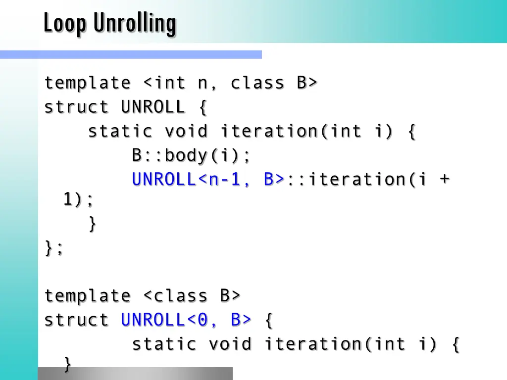 loop unrolling