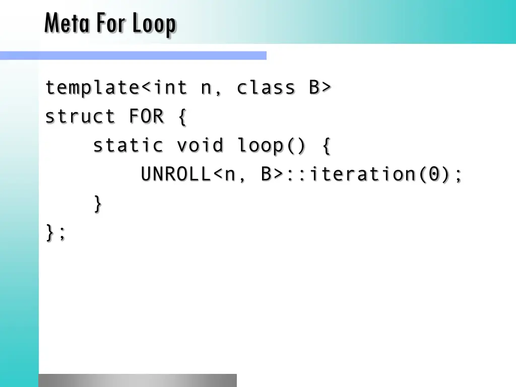 meta for loop