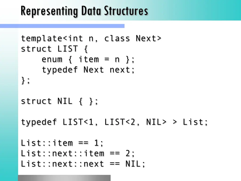 representing data structures