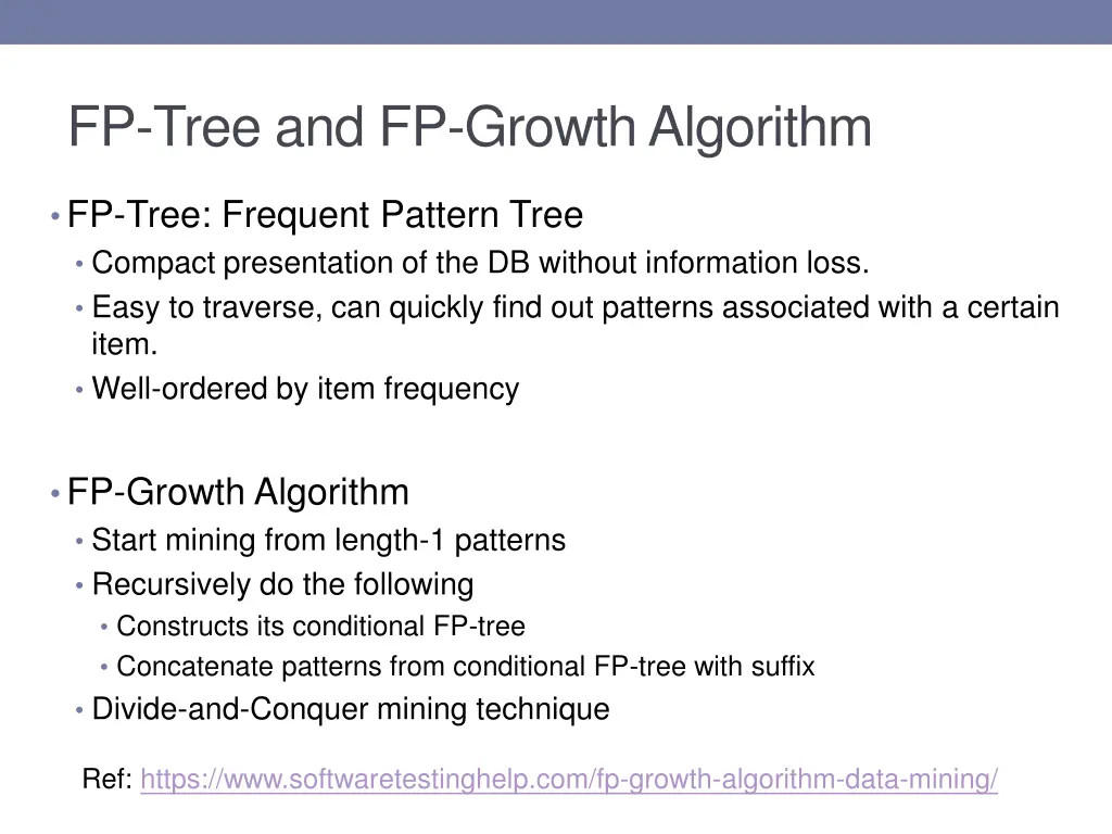 fp tree and fp growth algorithm