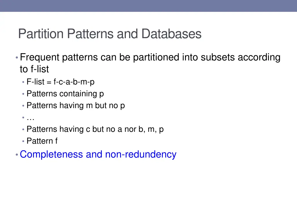partition patterns and databases