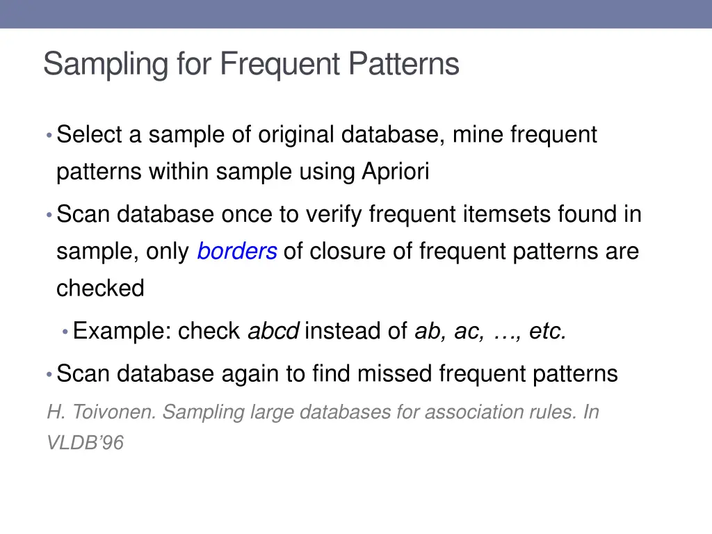 sampling for frequent patterns