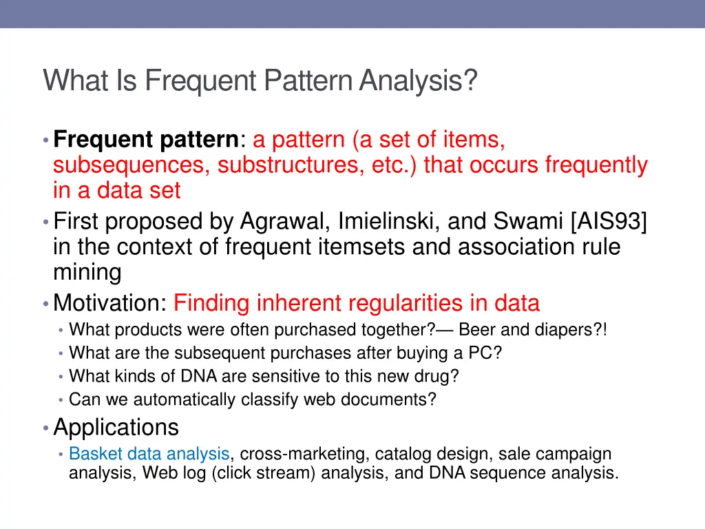what is frequent pattern analysis
