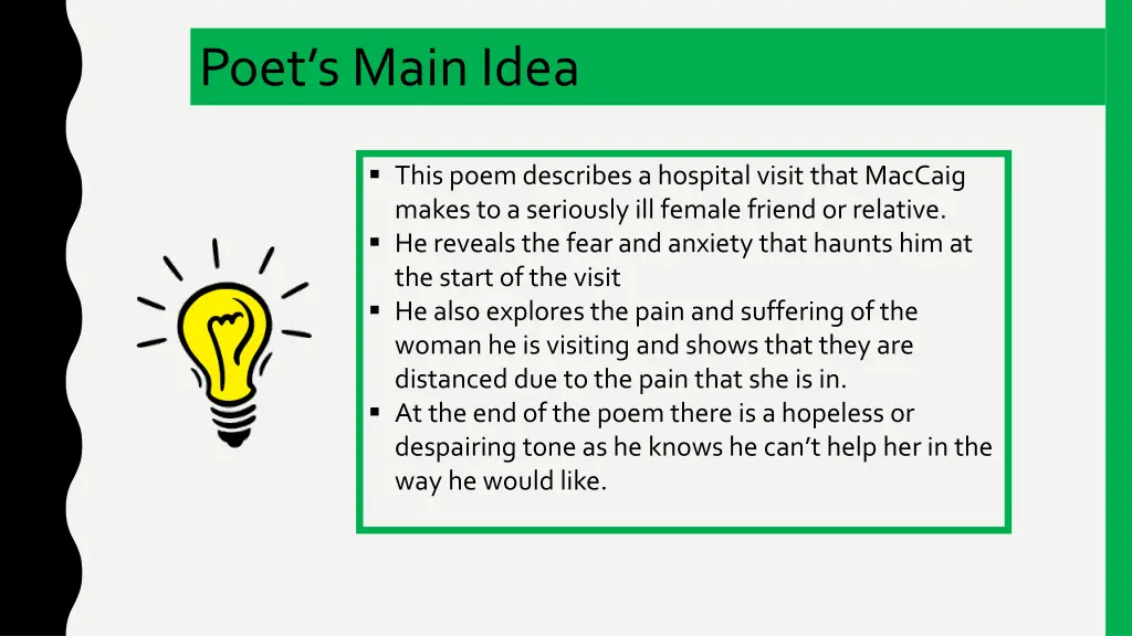 poet s main idea