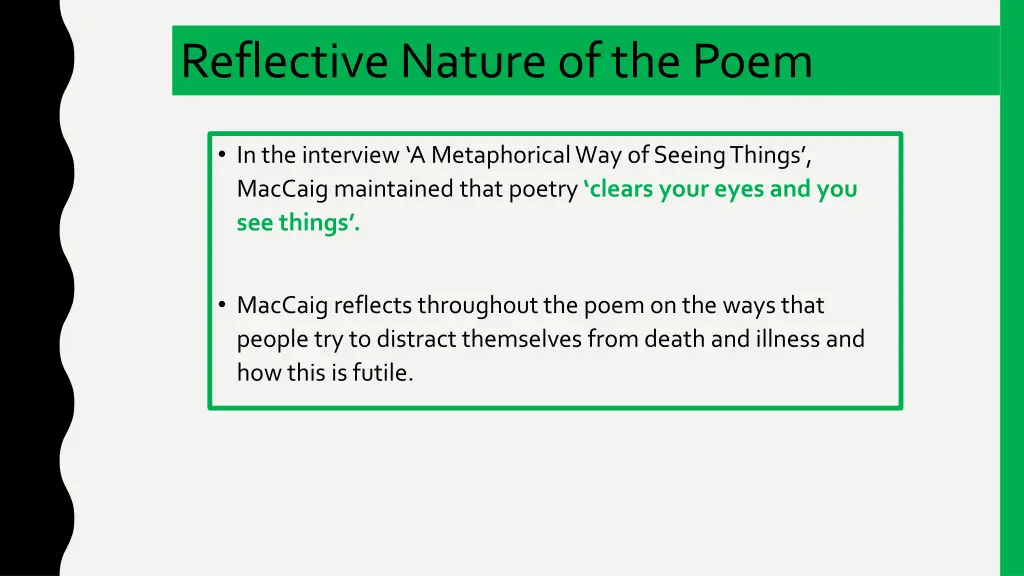reflective nature of the poem