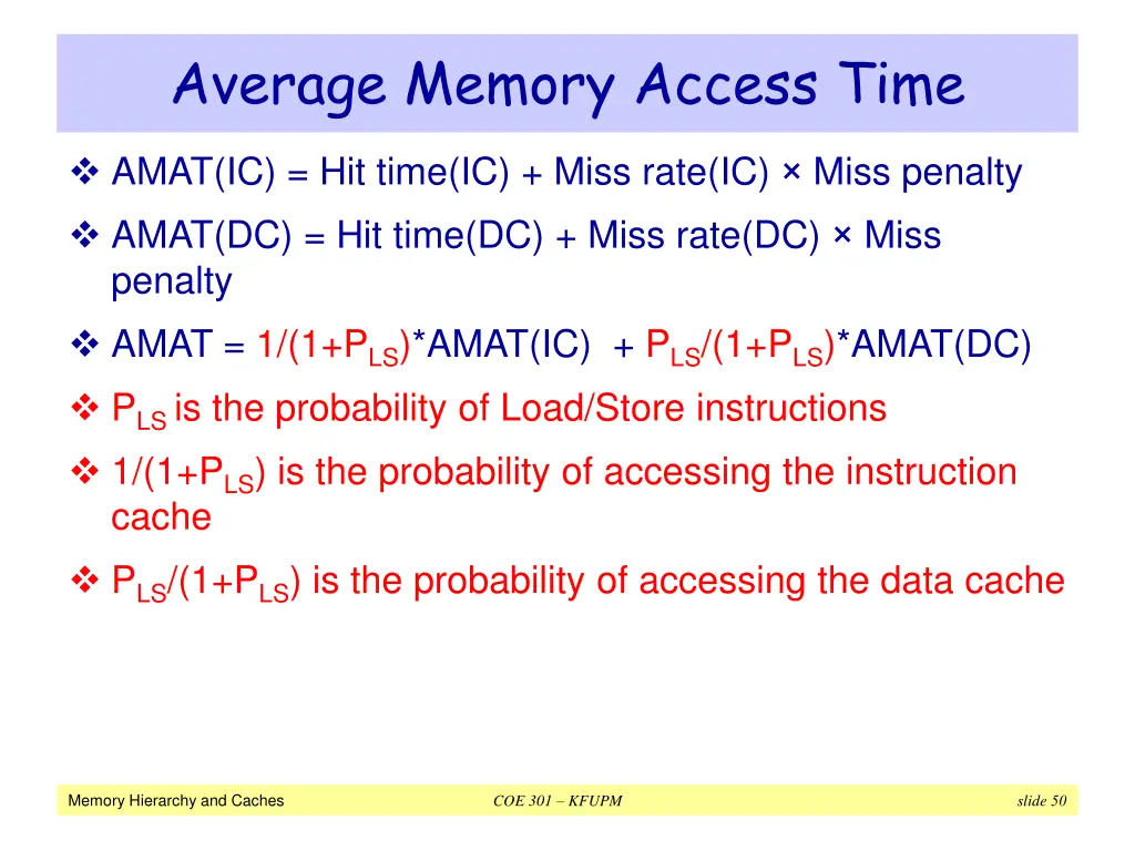 average memory access time 1