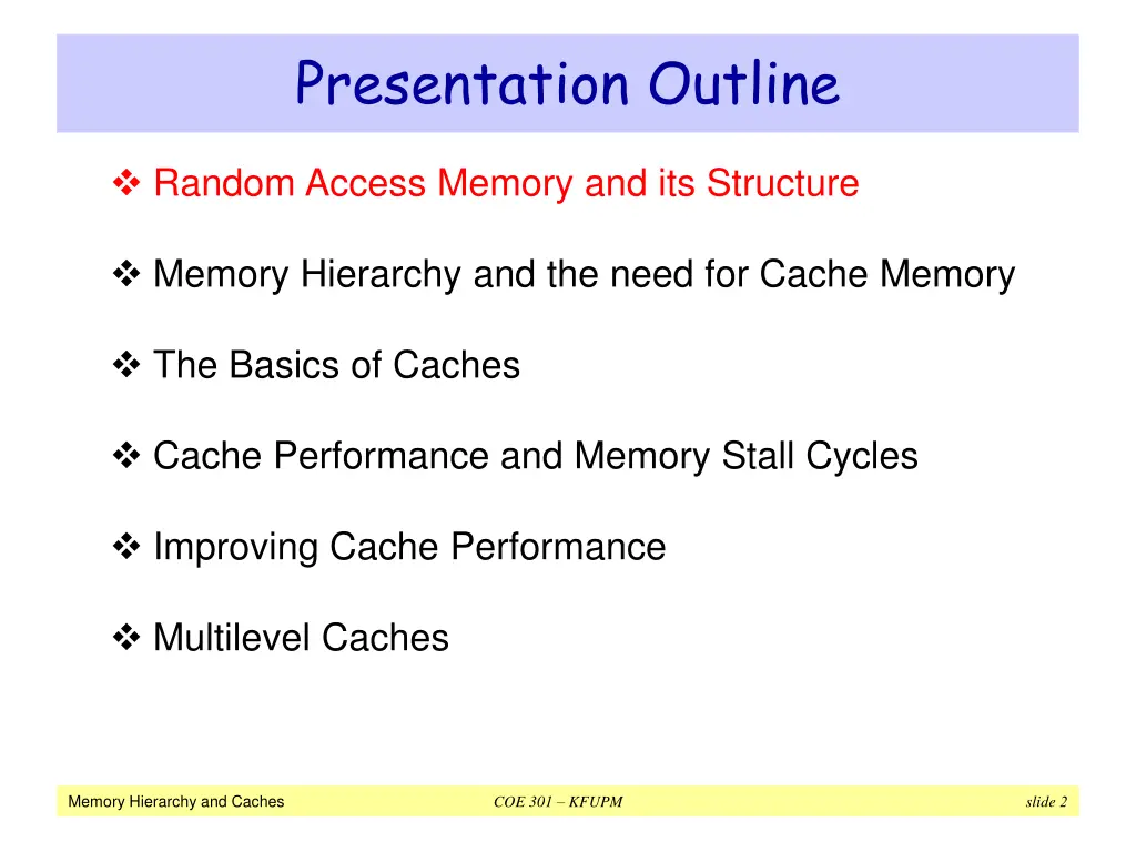 presentation outline