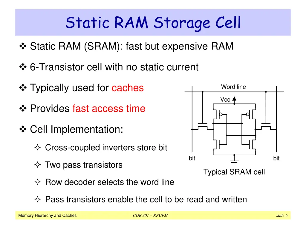 static ram storage cell