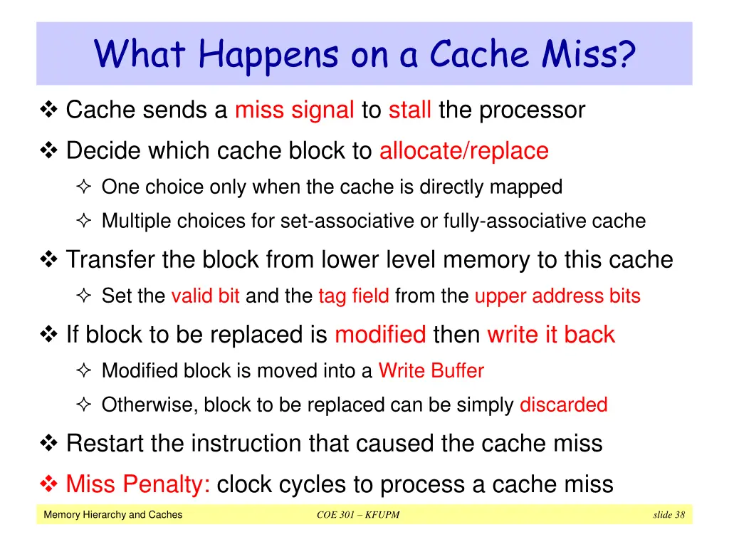 what happens on a cache miss