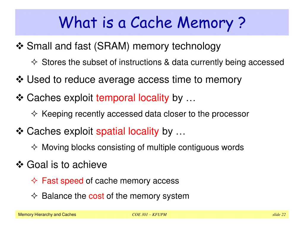 what is a cache memory