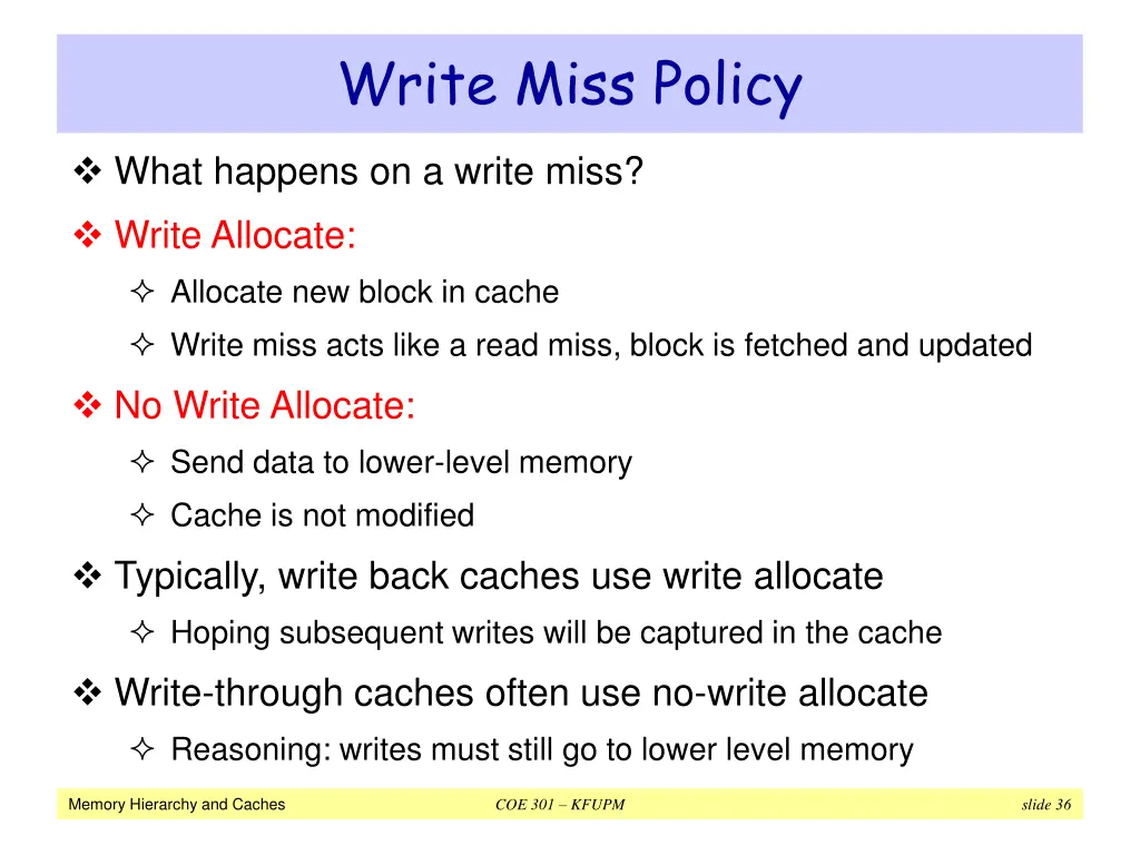 write miss policy