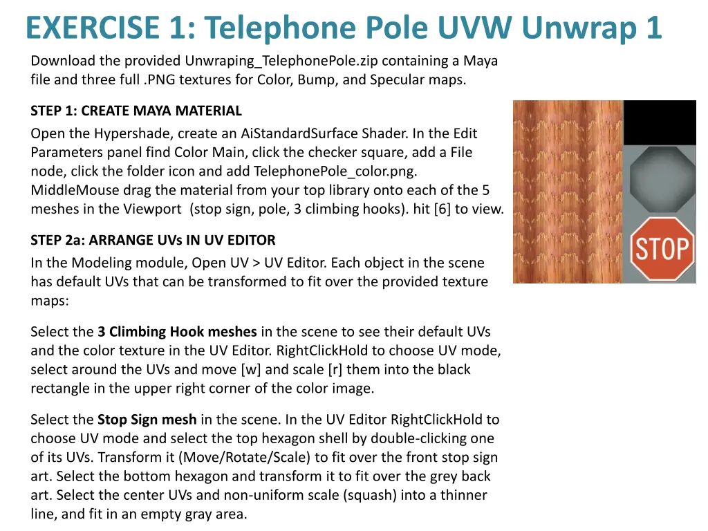 exercise 1 telephone pole uvw unwrap 1 download