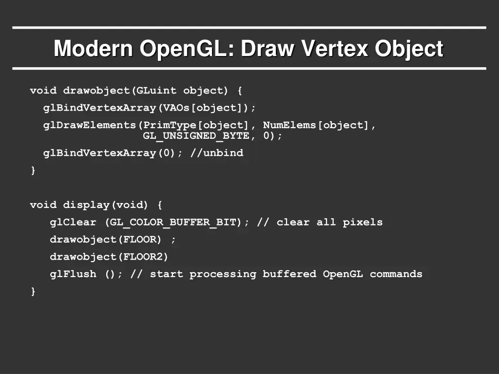 modern opengl draw vertex object