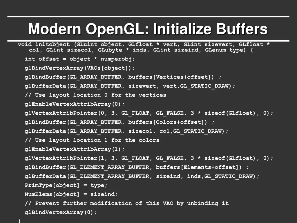 modern opengl initialize buffers